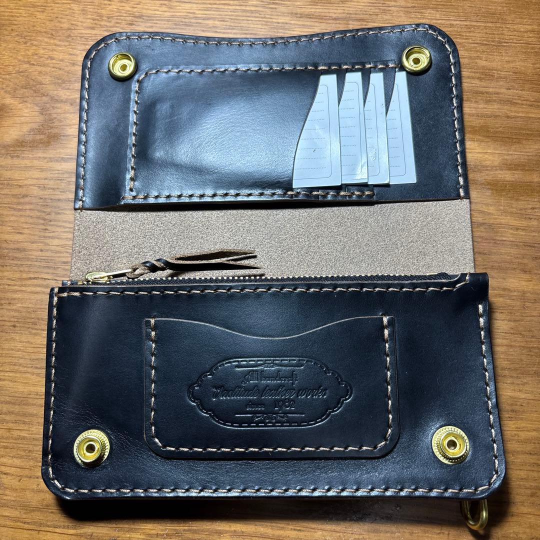 ひろひー　ロングウォレット 3層タイプ　カードポケット4つ　糸ベージュ