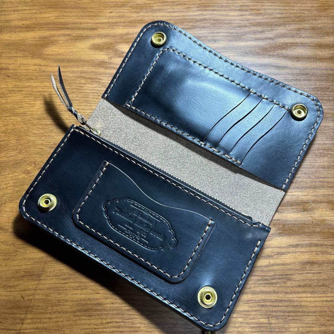 ひろひー　ロングウォレット 3層タイプ　カードポケット4つ　糸ベージュ