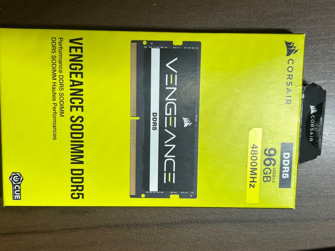 PCメモリ、VENGEANCE SODIMM DDR5 96GB 4800MHz