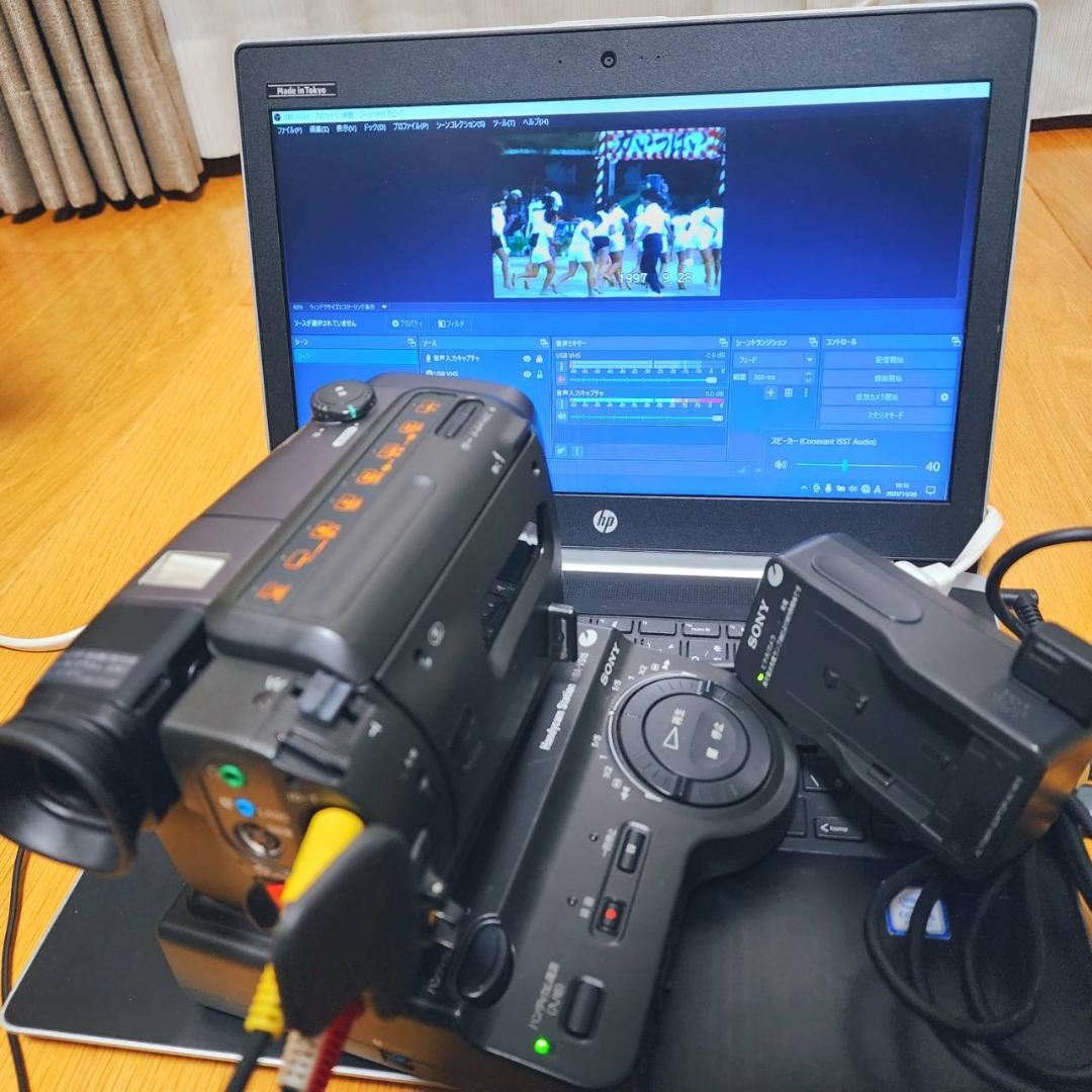 【動作確認済】高画質 SONY Hi8 8ミリ ビデオカメラ ステーションセット