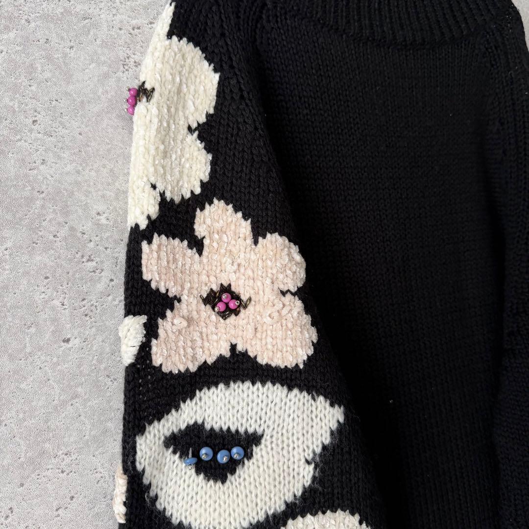 BEARDSLEY ビアズリー　袖ジャガードニット