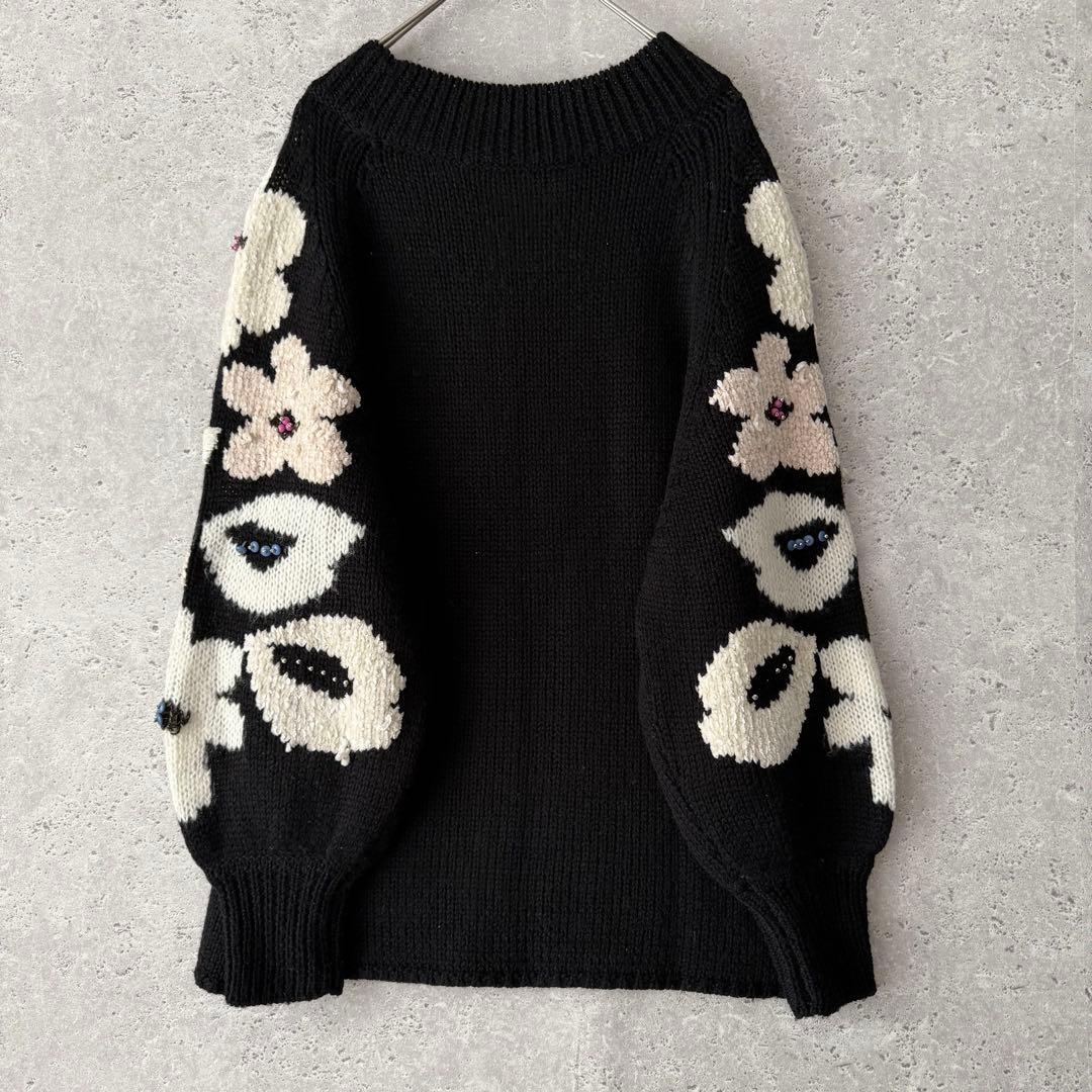 BEARDSLEY ビアズリー　袖ジャガードニット