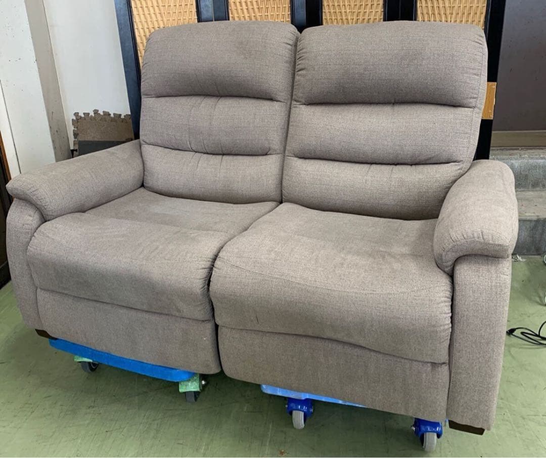 NITORI ニトリ 電動リクライニングソファ ブラウン系 二人掛けソファ