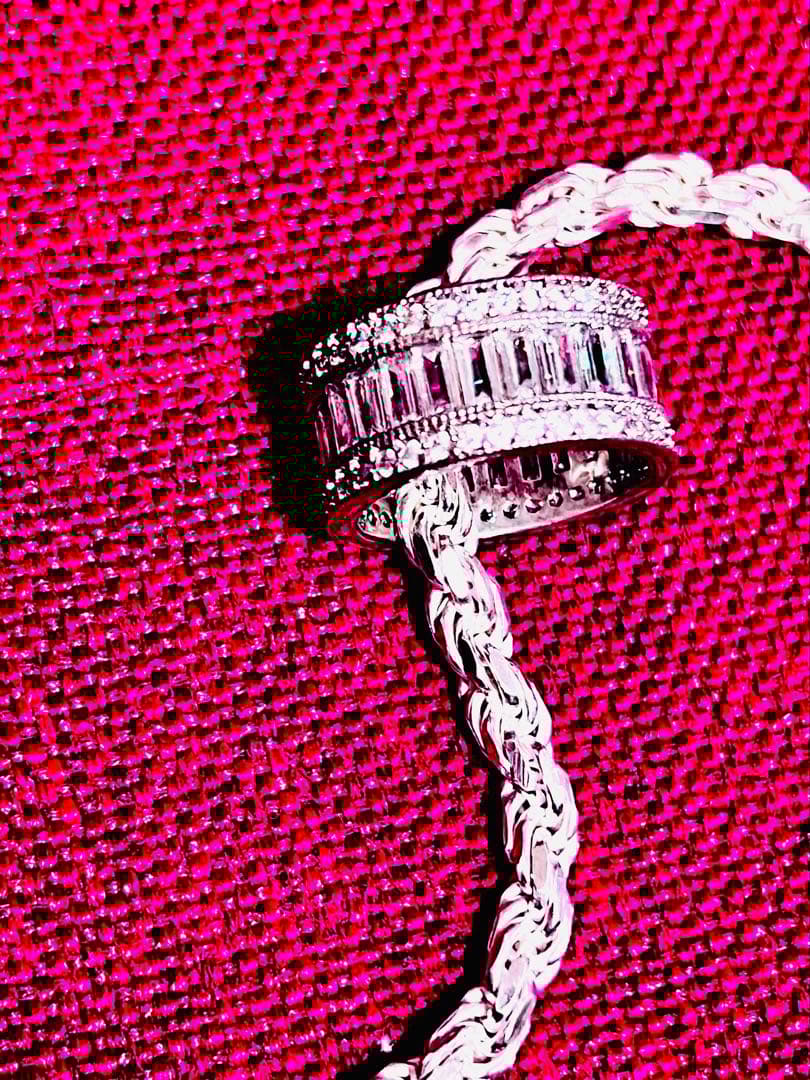 ハワイアンジュエリー✨フレンチロープチェーン＆avalanche系czダイヤ美品