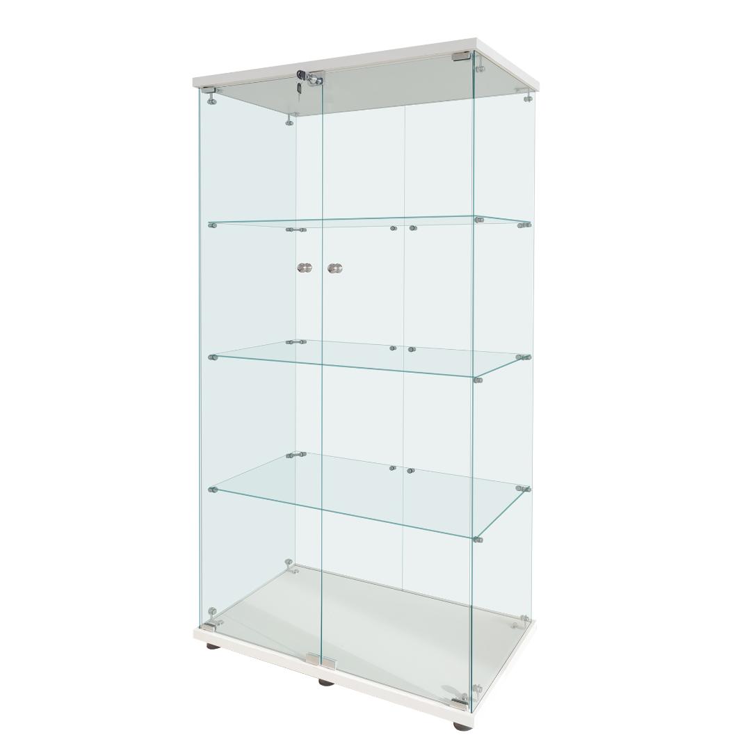 【新品】4段ワイド白｜ガラスコレクションケース｜大人のフィギュア棚 ショーケース