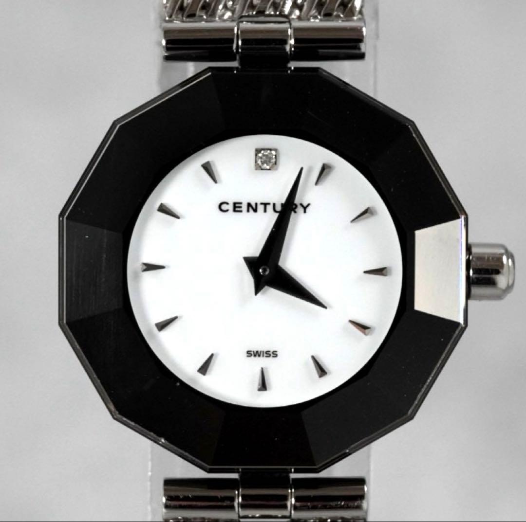 極美品 CENTURY センチュリー タイムジェム 2針 1pダイヤ 腕時計