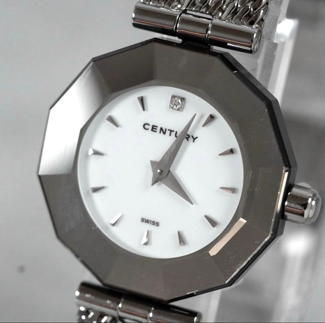 極美品 CENTURY センチュリー タイムジェム 2針 1pダイヤ 腕時計