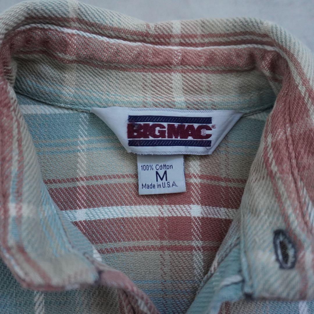 【80s】BIGMACビッグマック ネルシャツ USA製 M ヘビネル