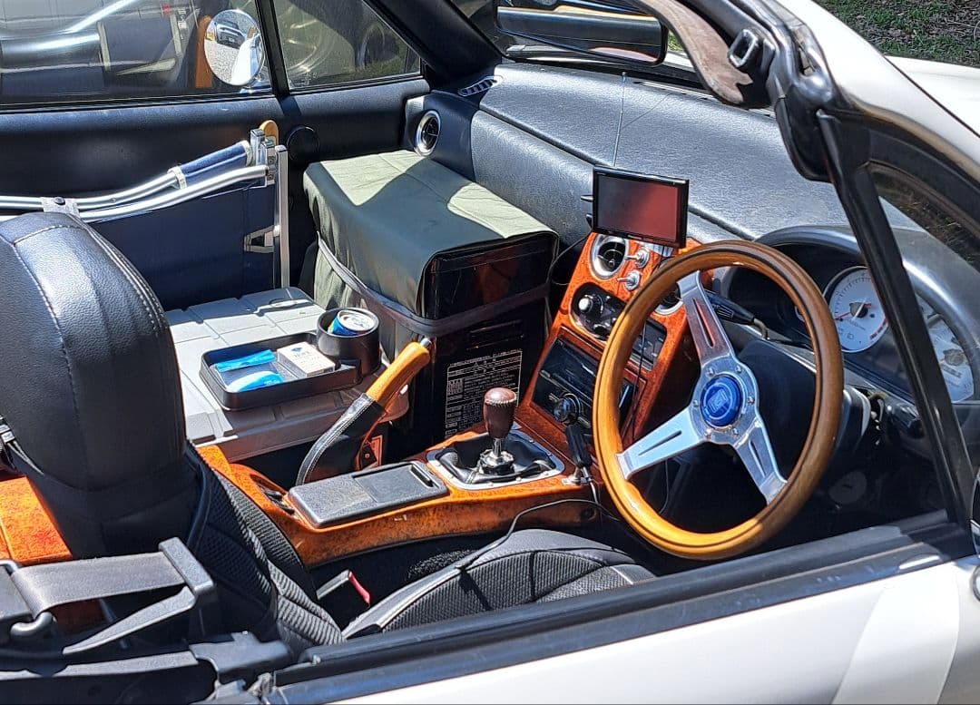 パーキングブレーキレバー　 サイドブレーキ　　メッキボタン　NAロードスター