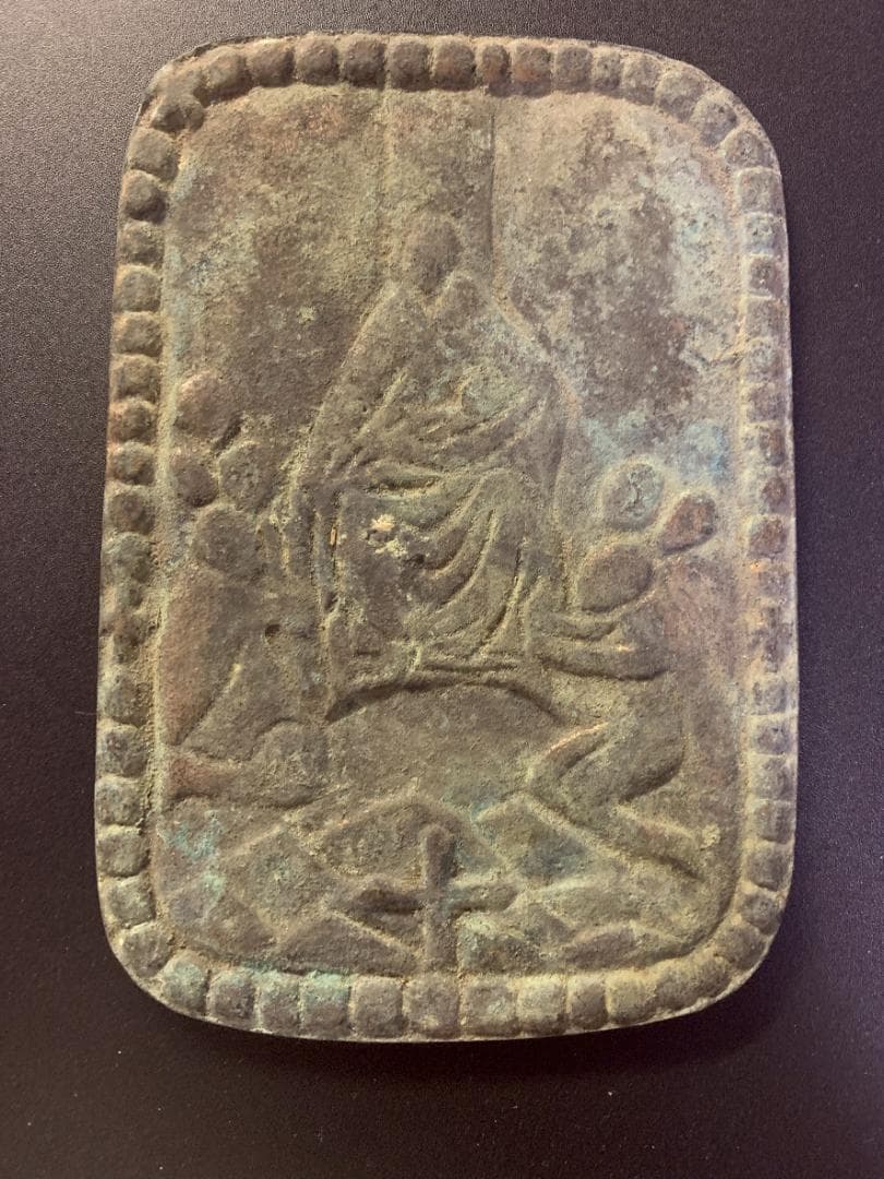 M463❀【本物】隠れキリシタン 踏み絵 聖母子像 銅製 絵踏 聖母マリア 青銅