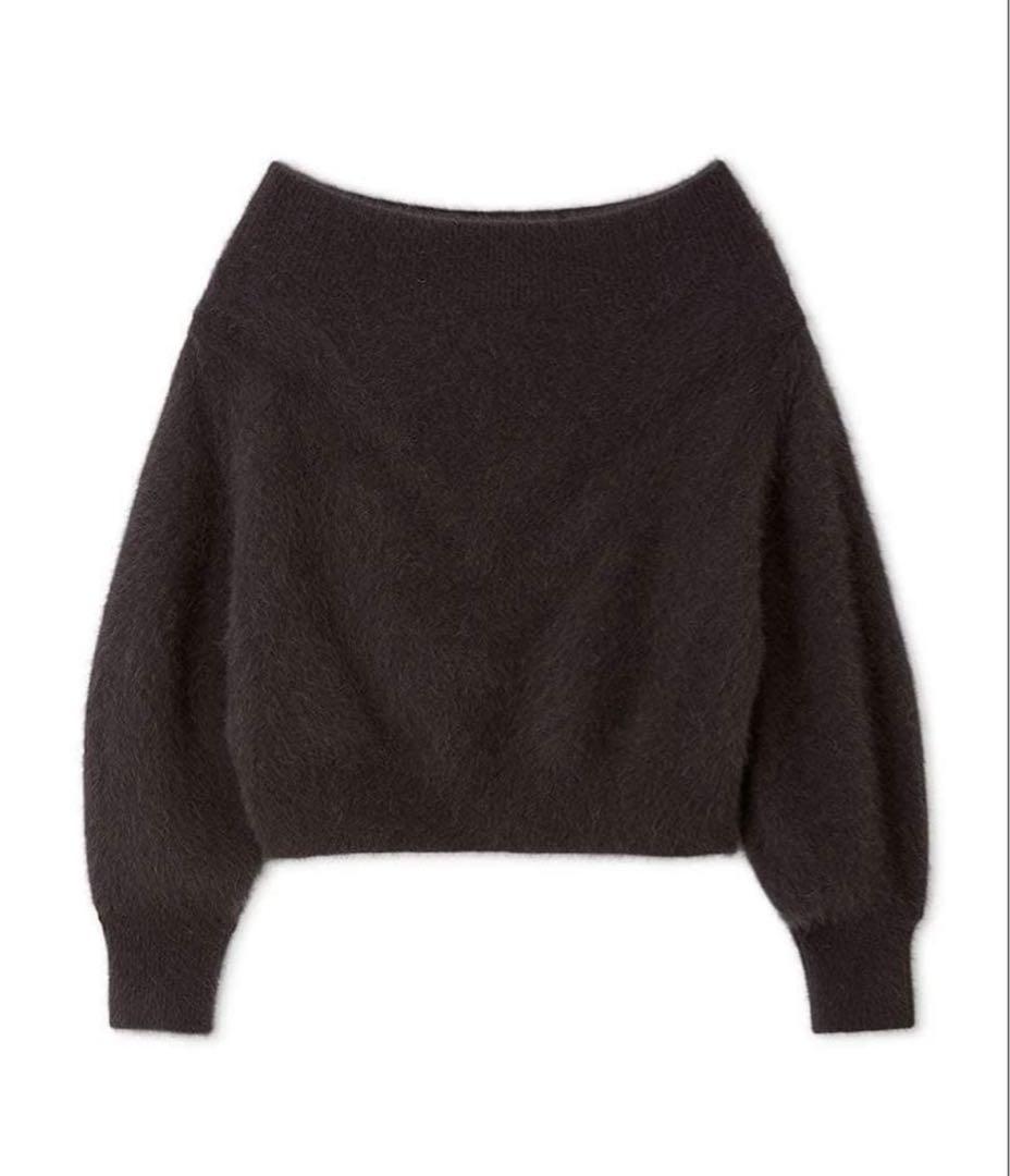 【美品】SNIDEL フォックスアルパカオフショルプルオーバー ダークグレー