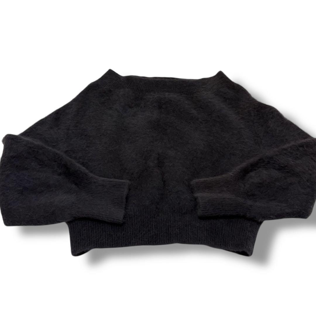 【美品】SNIDEL フォックスアルパカオフショルプルオーバー ダークグレー