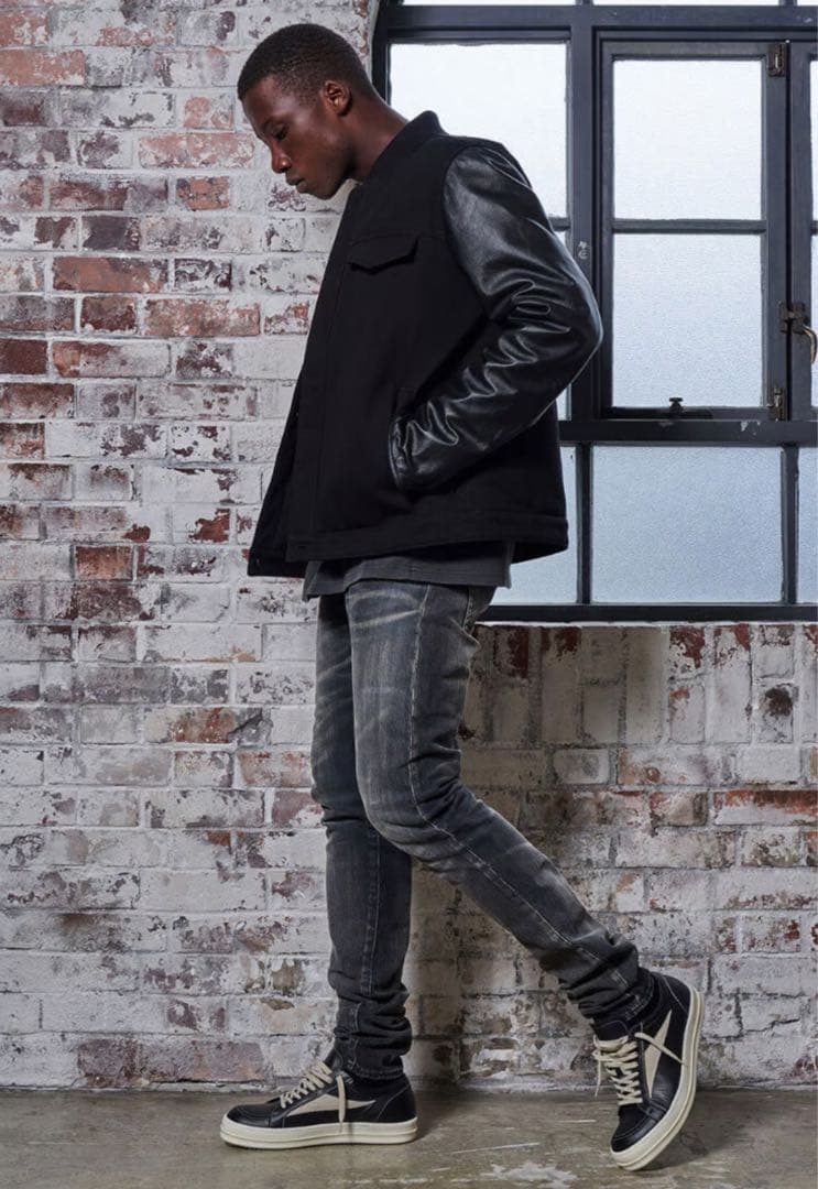 ジャケット・アウター MLVINCE beringer leather sleeve jacket