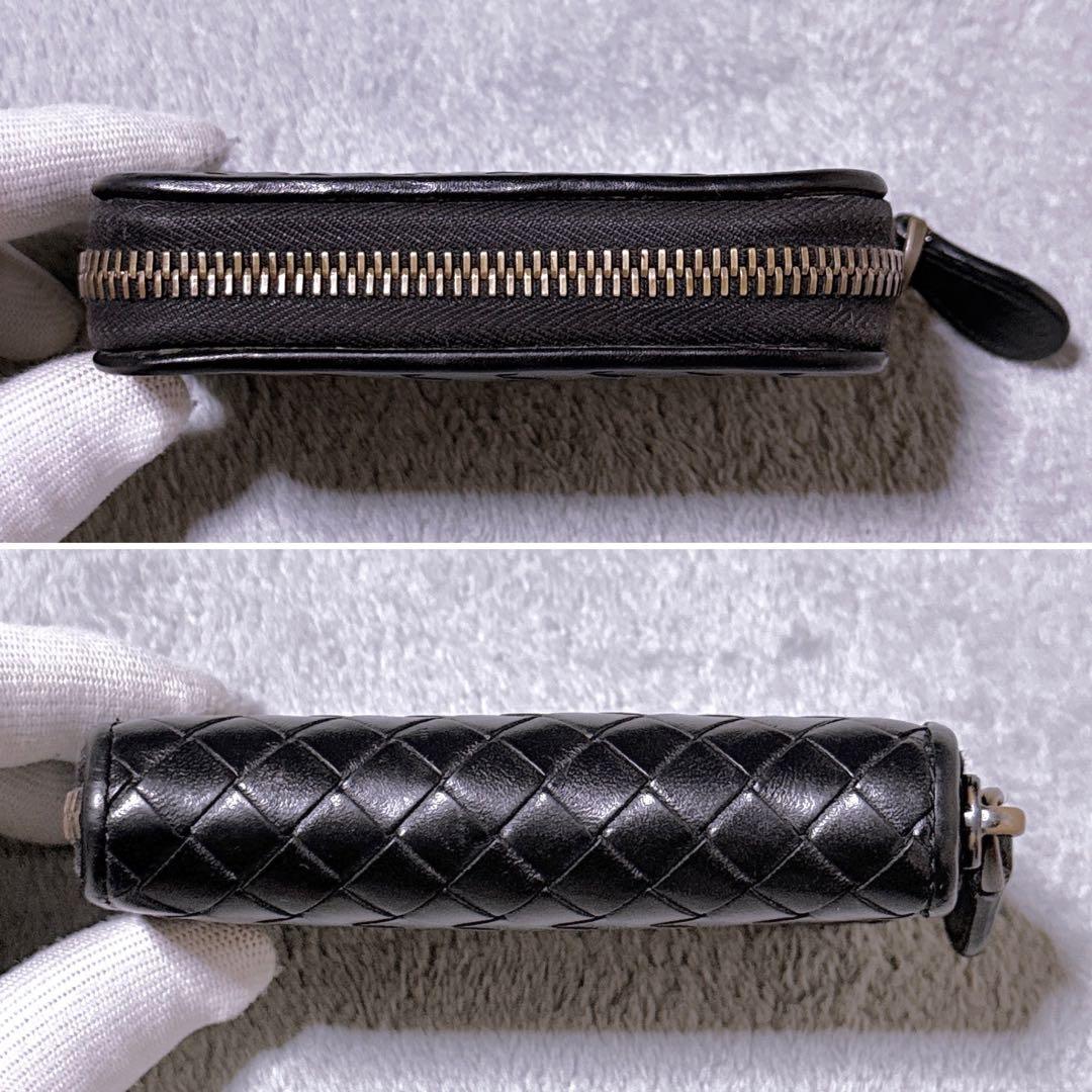 【美品】ボッテガヴェネタ ケース ラウンド イントレチャート 黒 メンズ