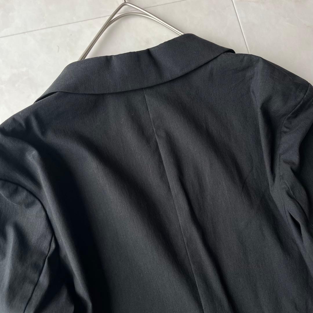23区 コットンリネンダブルブレストストレッチセットアップ　黒　30