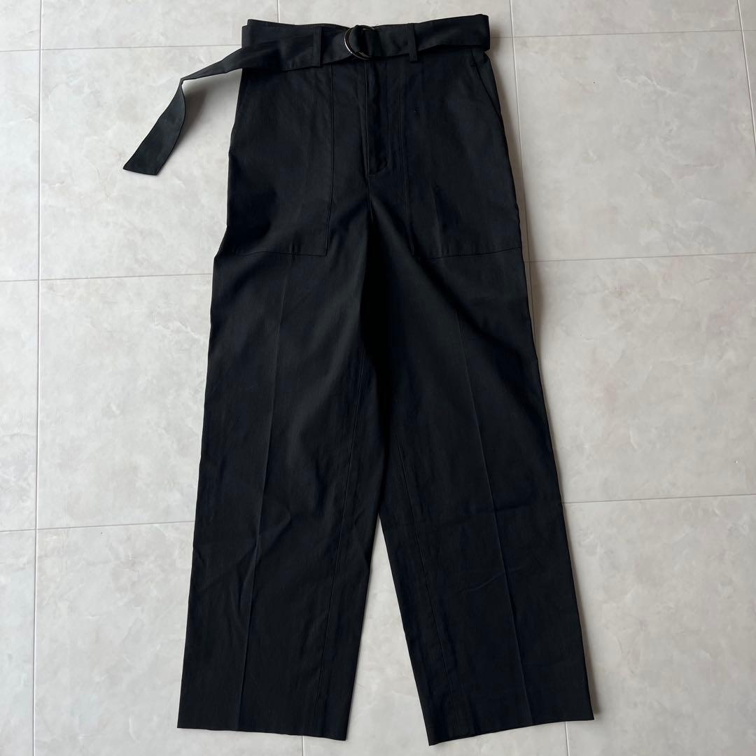 23区 コットンリネンダブルブレストストレッチセットアップ　黒　30