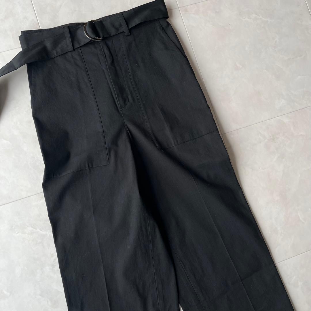 23区 コットンリネンダブルブレストストレッチセットアップ　黒　30