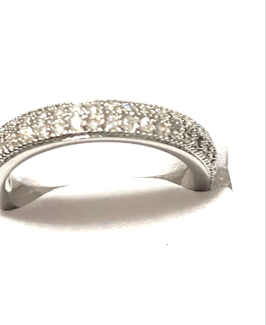 PT900刻印 プラチナパヴェ リング 10号 イミテーションリング 形見分け品