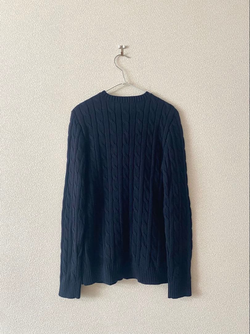 ローレン ケーブルニット ラルフローレン シグネチャーニット ネイビー M