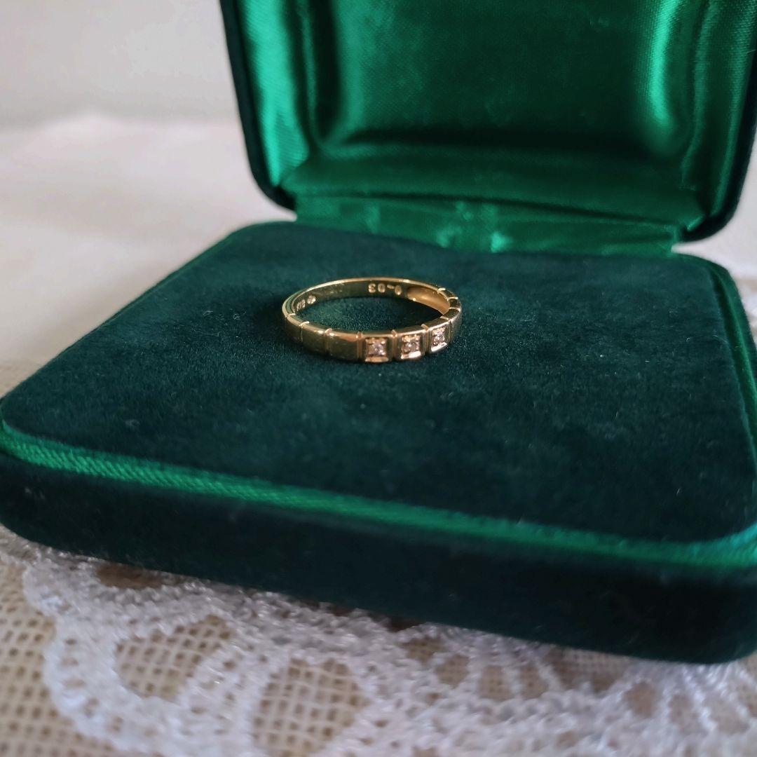ジュエリーマキ　K18　YG　11号　ダイヤモンド　リング