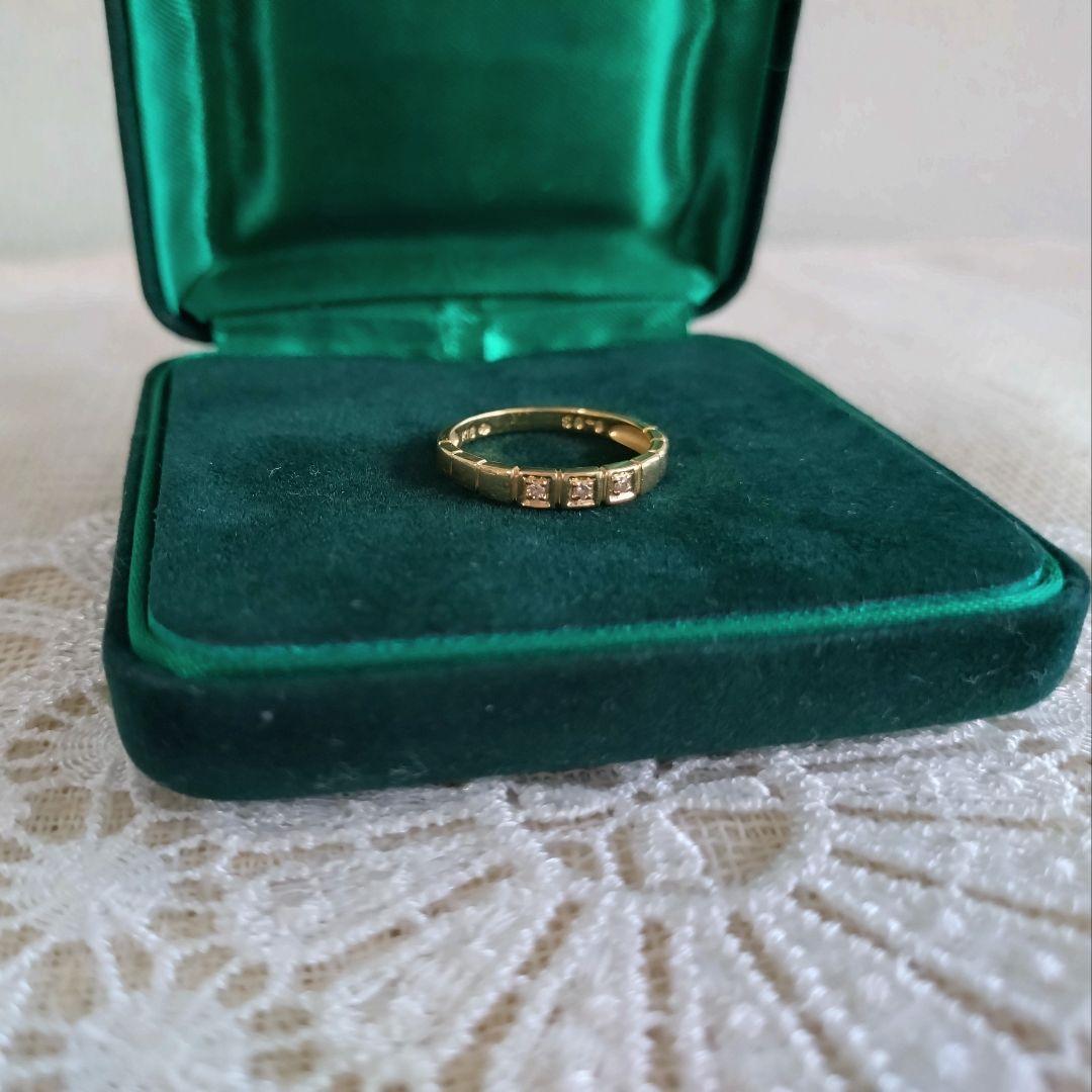 ジュエリーマキ　K18　YG　11号　ダイヤモンド　リング