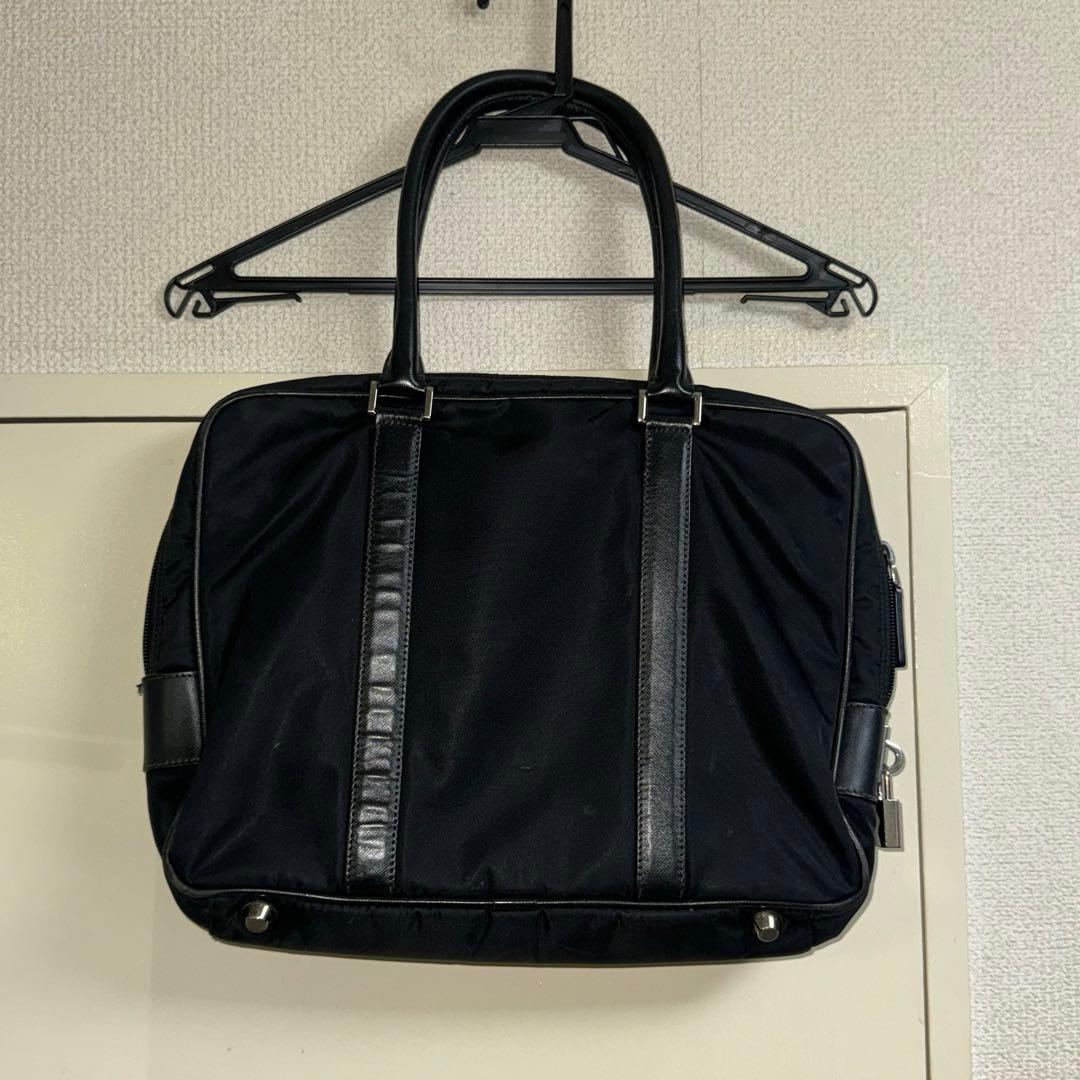 PRADA プラダ ビジネスバッグ ナイロン×サフィアーノ レザー ブラック 黒