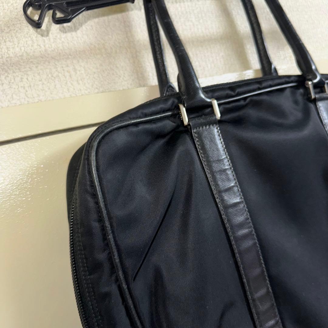 PRADA プラダ ビジネスバッグ ナイロン×サフィアーノ レザー ブラック 黒