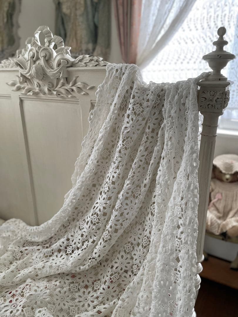 ˚✧₊⁎断捨離SALE⁎⁺˳✧༚ハンドメイド レース ベッドカバー♡イギリス製