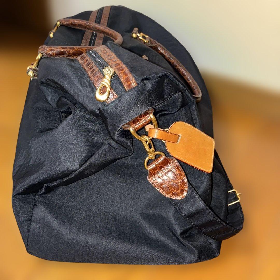 のの◾️BALENCIAGA ヴィンテージ ボストンバッグ大クロコダイル型