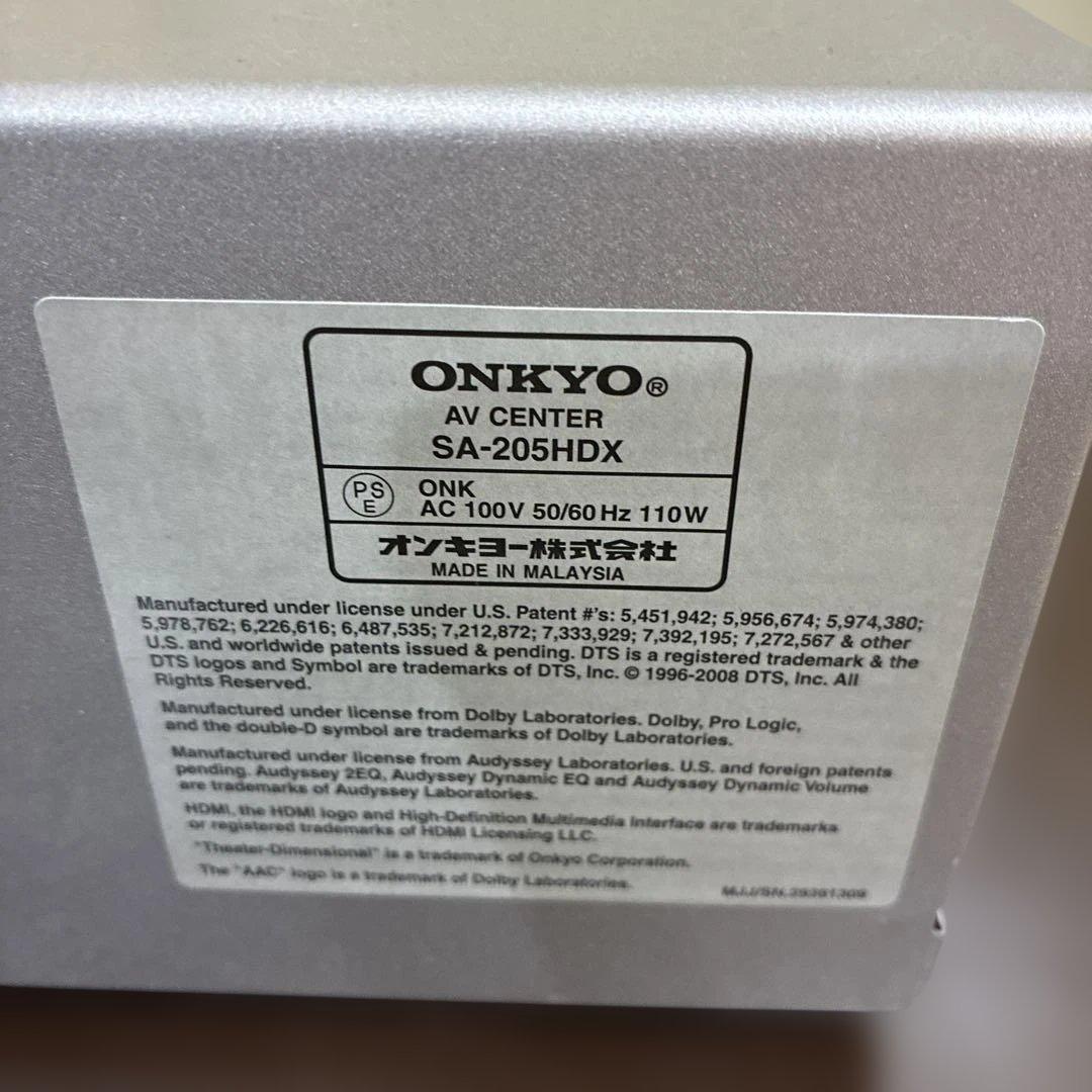 ONKYO 5.1ch対応 AVアンプ SA-205HDX AVセンター