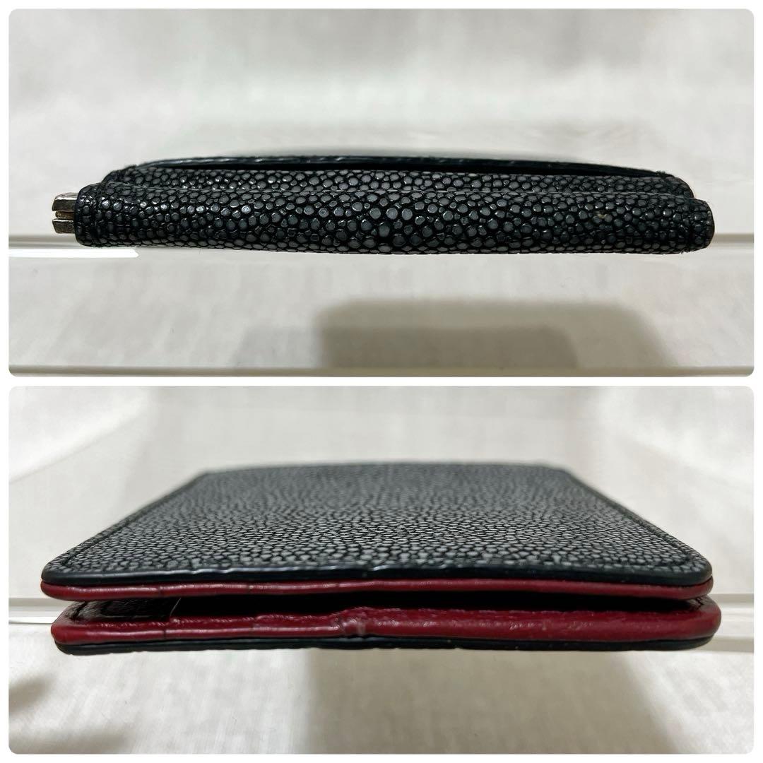 【人気完売色】バハリ マネークリップ ポリッシュ ガルーシャ エイ革 バイカラー