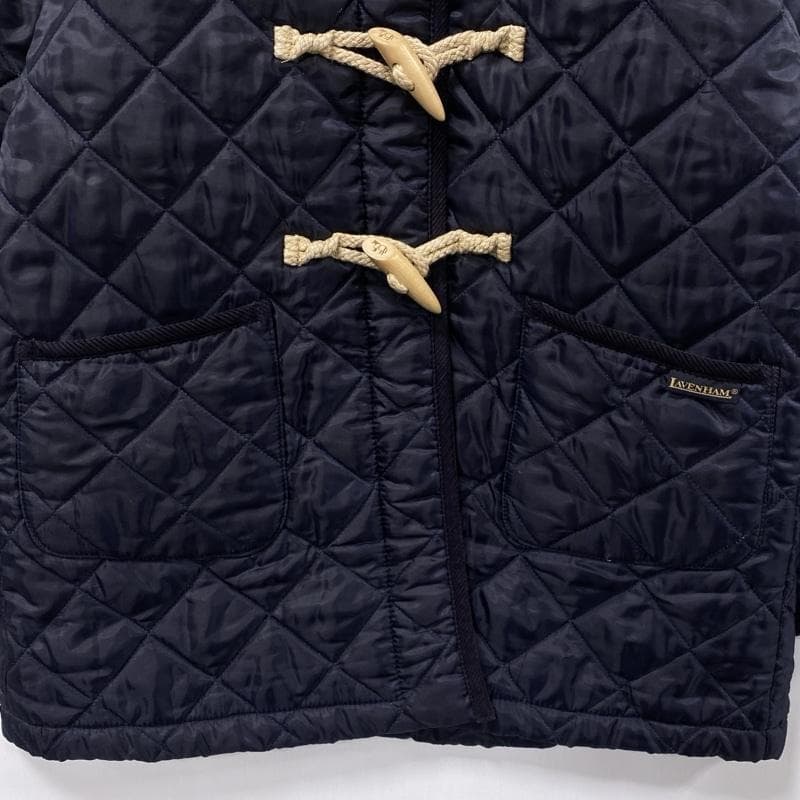 ラベンハム×リバティ/イギリス製/フーデッドキルティングダッフルコート/総柄裏地