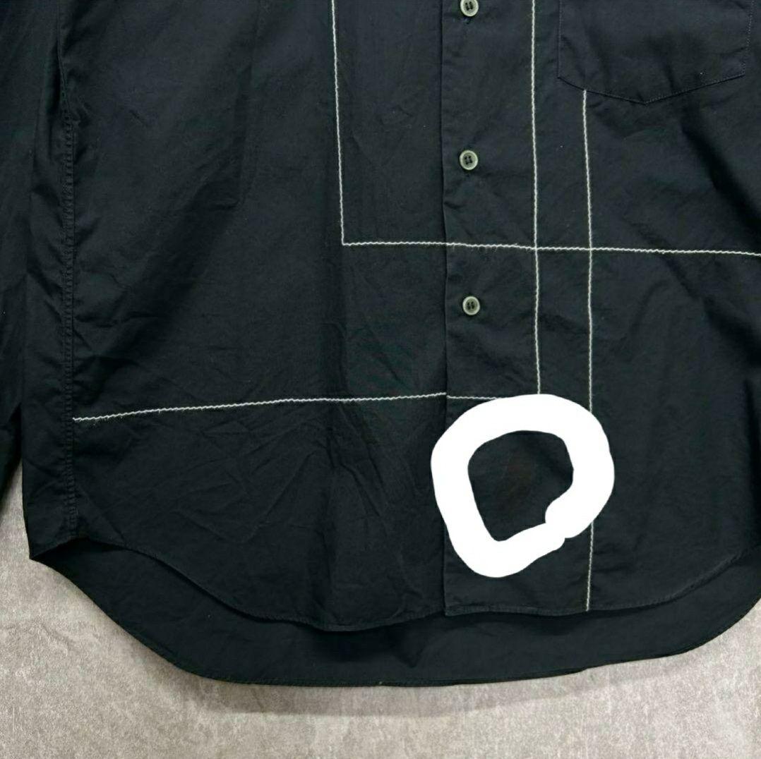 ブラックコムデギャルソン ステッチ長袖シャツ Mサイズ ブラック