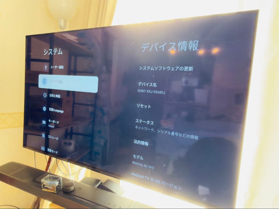 47万★美品】SONY BRAVIA XRJ-55A80J 4K有機ELテレビ