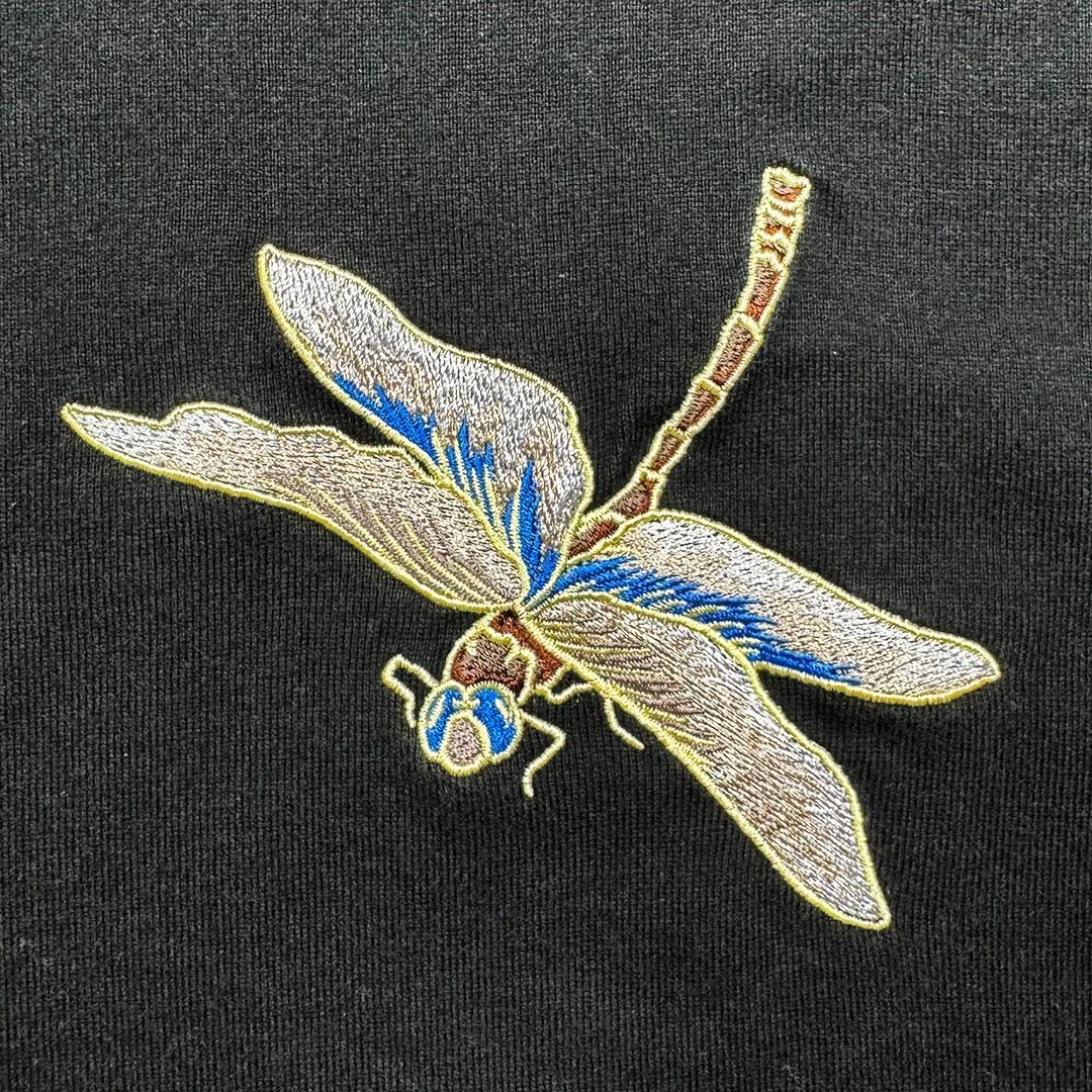 【レア】赤富士トンボ刺繍　長袖Tシャツ　ロンT黒XL◆古着ヴィンテージスカジャン