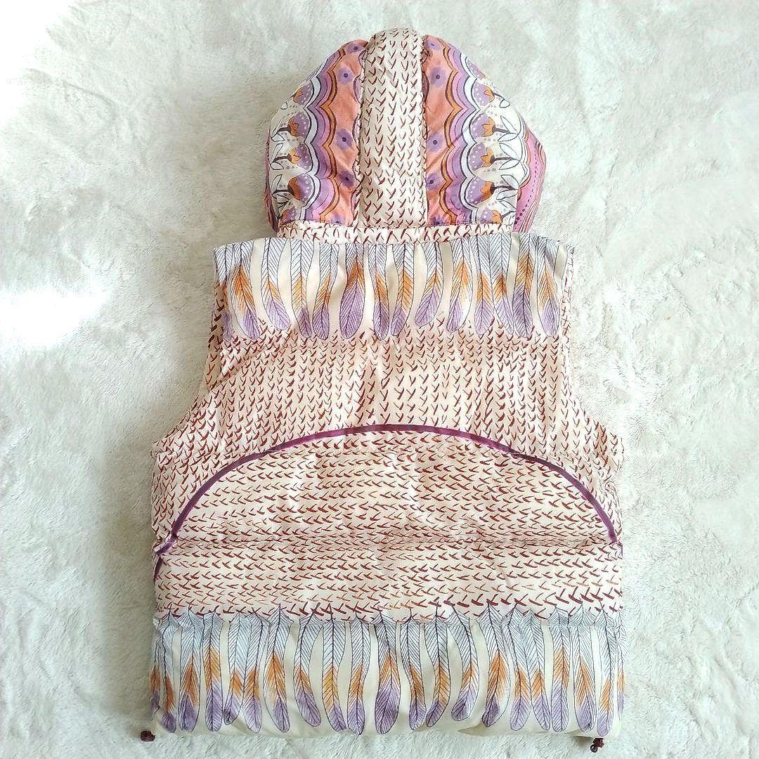 【ツモリチサト ニコアンド コラボ】未使用 タグ付き 中綿 ベスト 総柄