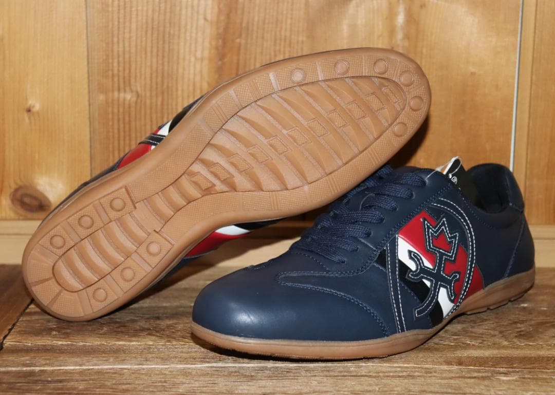 新品 カステルバジャック 家紋ロゴ レザースニーカー 27cm　Ⓗ