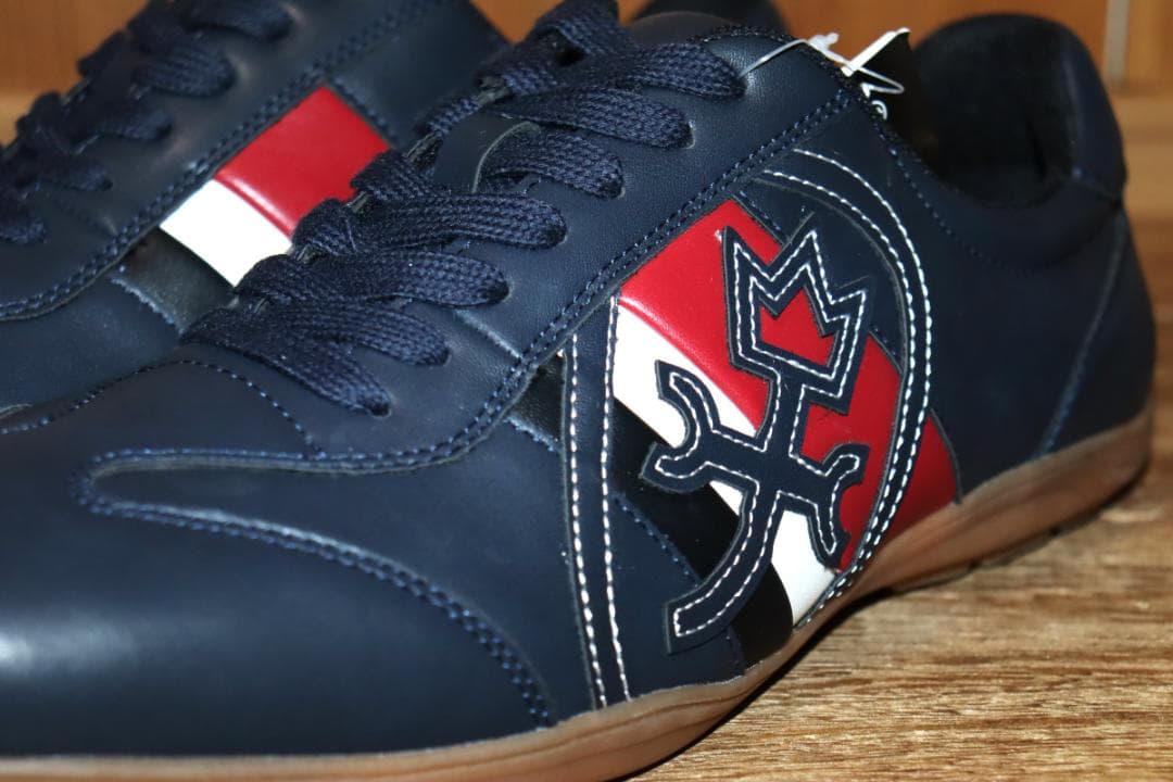 新品 カステルバジャック 家紋ロゴ レザースニーカー 27cm　Ⓗ