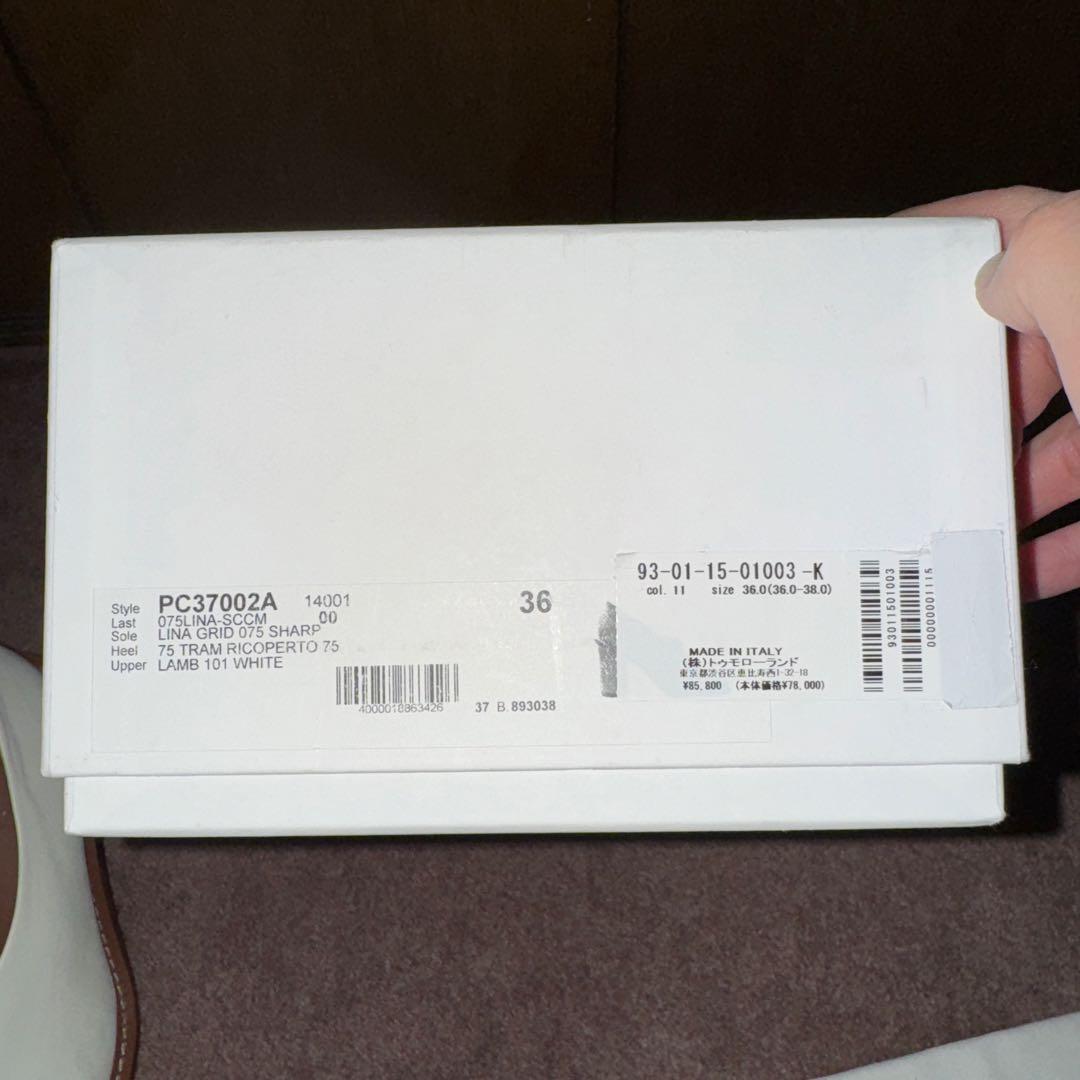 プランシー PLAN C 白レザーヒールシューズ　marni