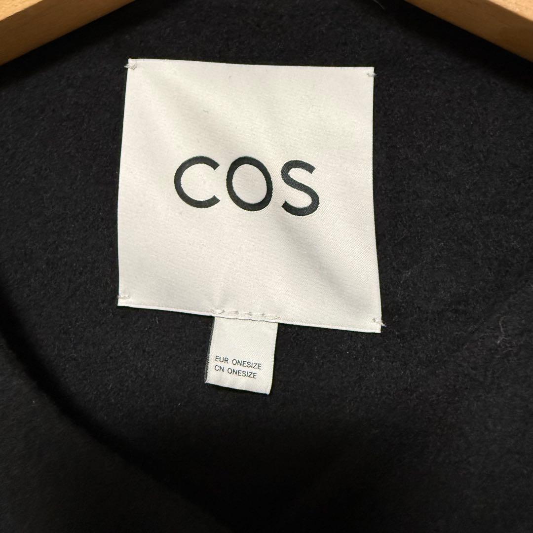 B534 COS ウールブレンドケープ　ブラック　美品