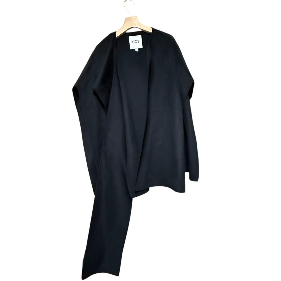 B534 COS ウールブレンドケープ　ブラック　美品