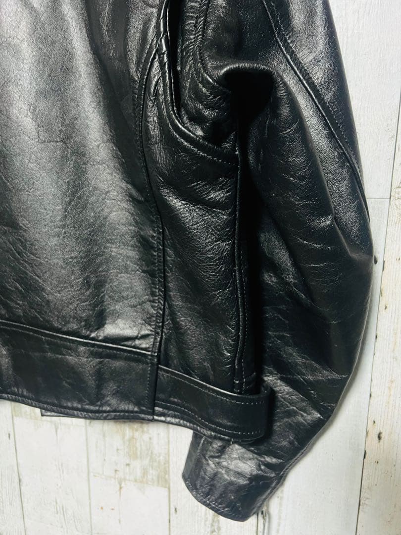 極限定 皮の但馬 ダブルライダース 本革レザー 水牛革 短丈 Lサイズ y2k