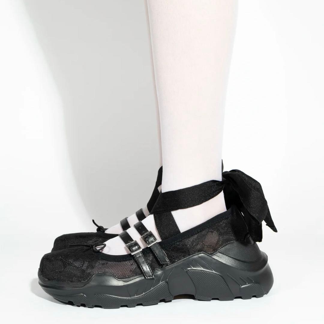 靴 AKIKOAOKI GISELLE LACE BK X BK 36