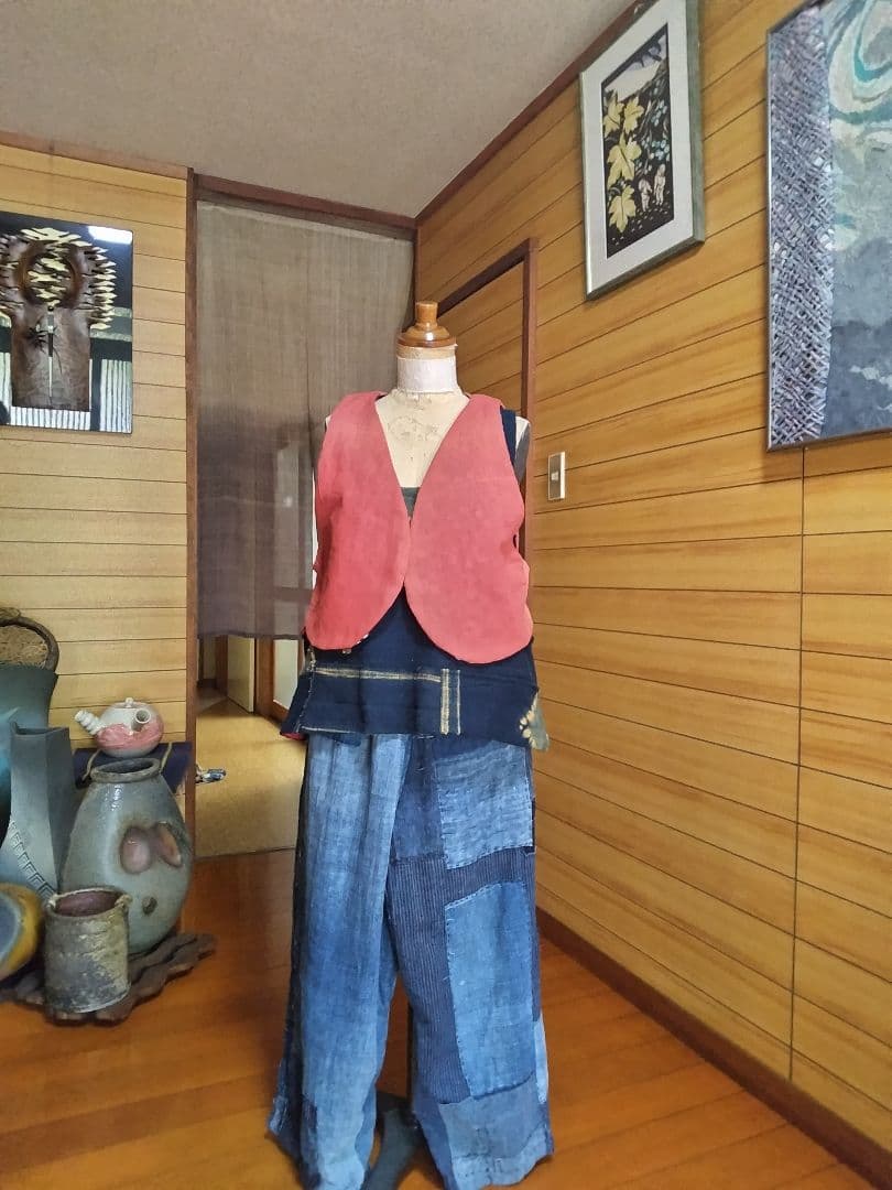 紅花リバーシブルボレロ