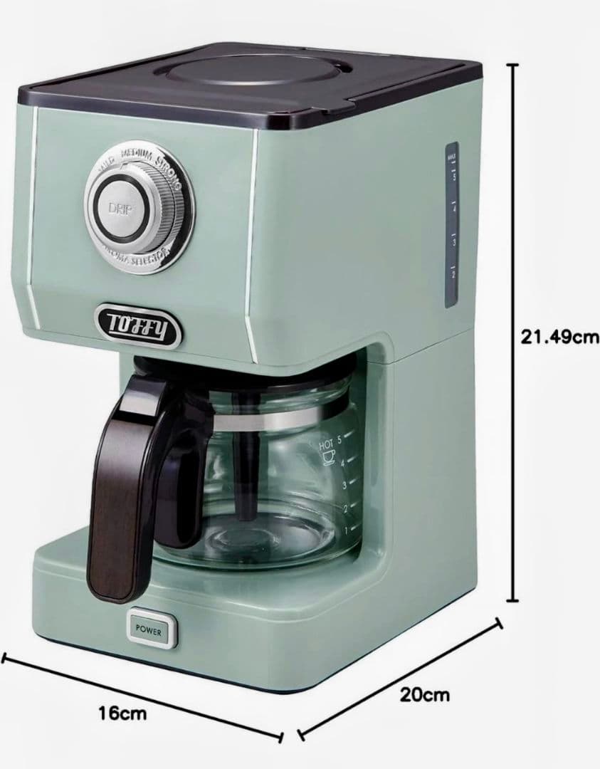 Ｔｏｆｆｙトフィー アロマドリップコーヒーメーカー　限定色ペールアクア