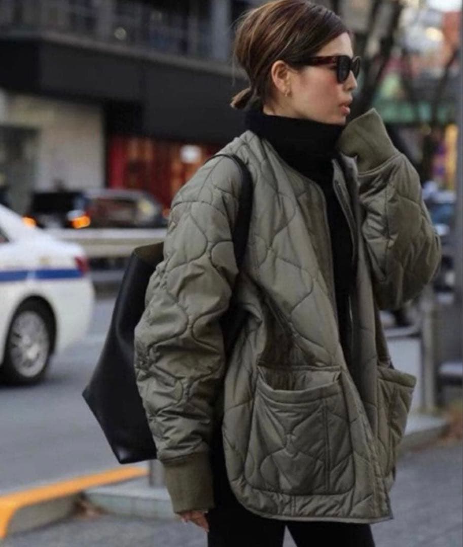 極美品　キャラクス　CALUX キルティングジャケット　カーキ