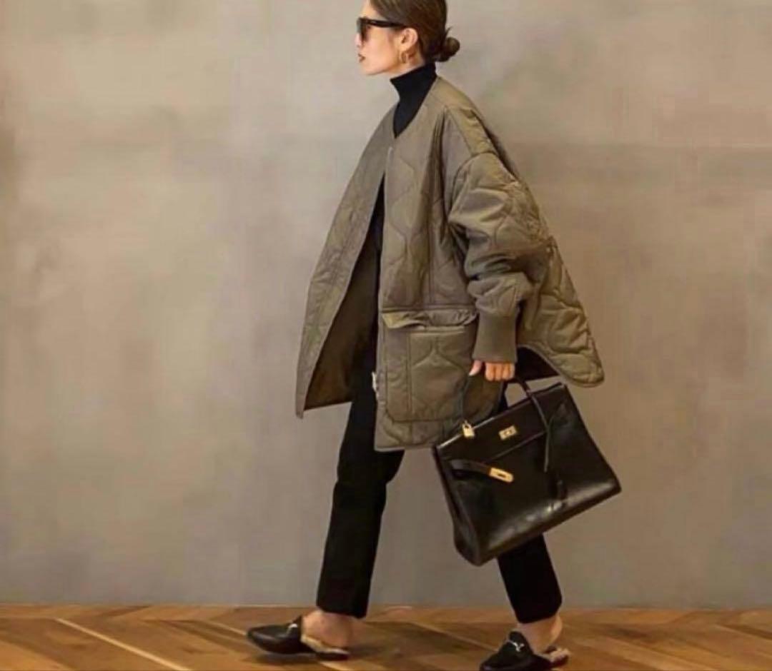 極美品　キャラクス　CALUX キルティングジャケット　カーキ