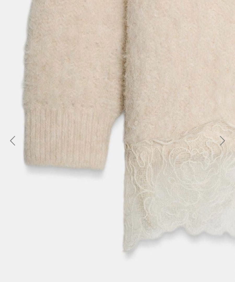 ZARA レースコンビニットセーター　size Ｓ