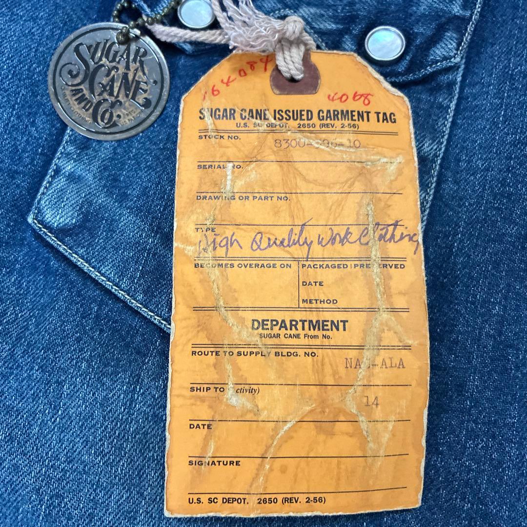 SUGAR CANE シュガーケーン　ウエスタンデニムシャツペンキ加工