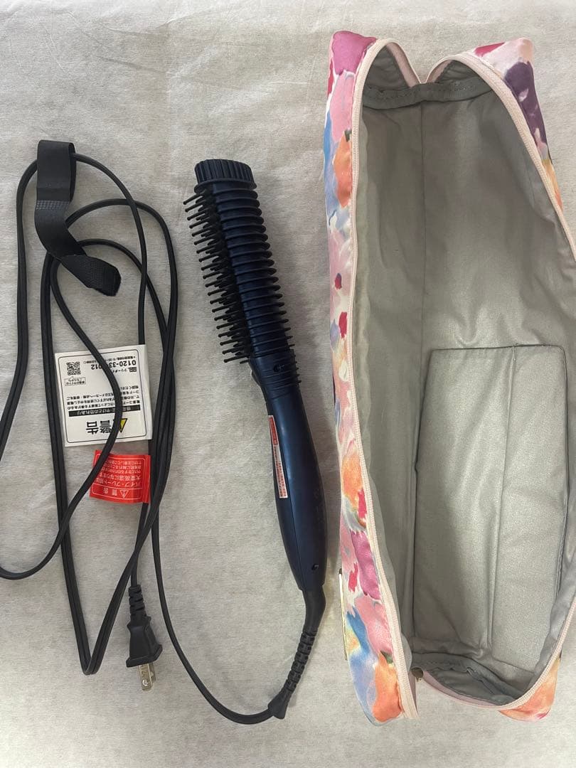 現行品/耐熱収納袋付き クレイツ　 ヴィエールS ブラシヘアアイロン